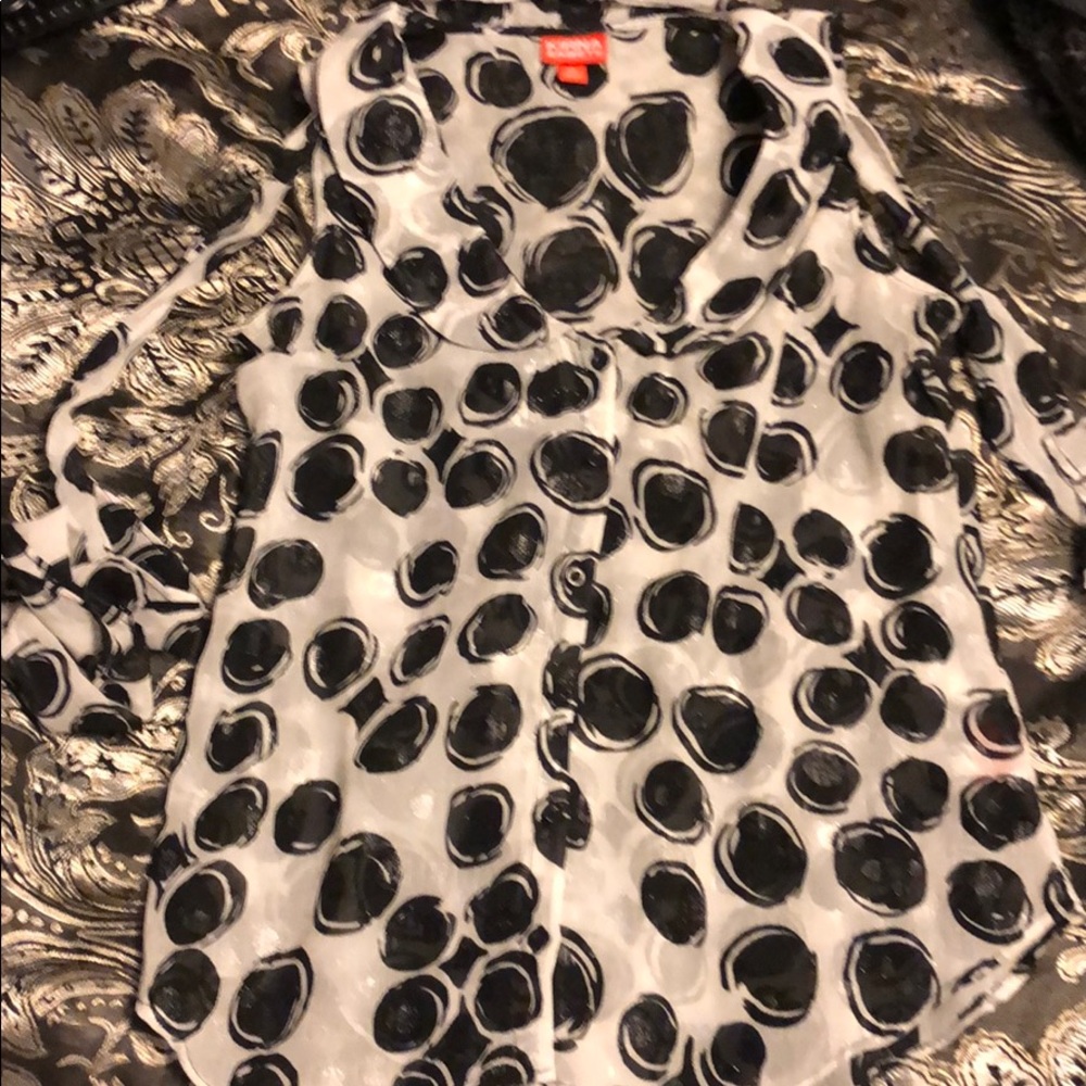 Sheer see thru polka dot sleeveless with front tie